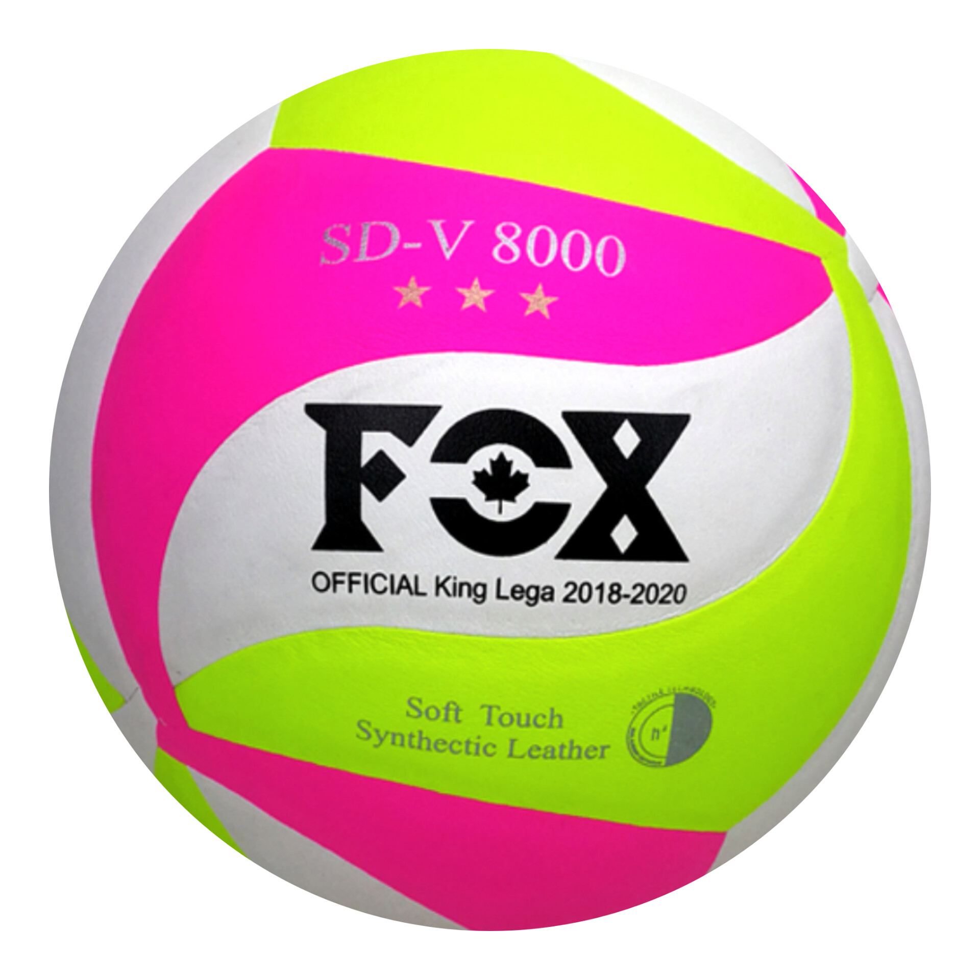 توپ والیبال چرم فاکس سبز صورتی