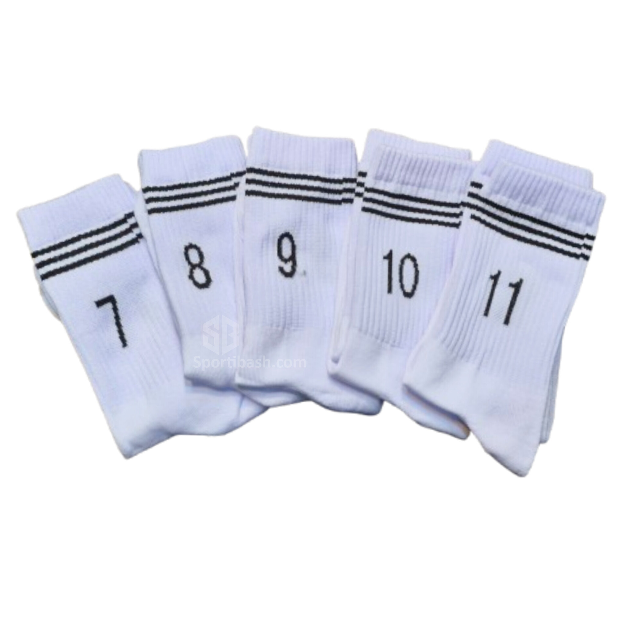 جوراب نیم ساق سفید شماره دار